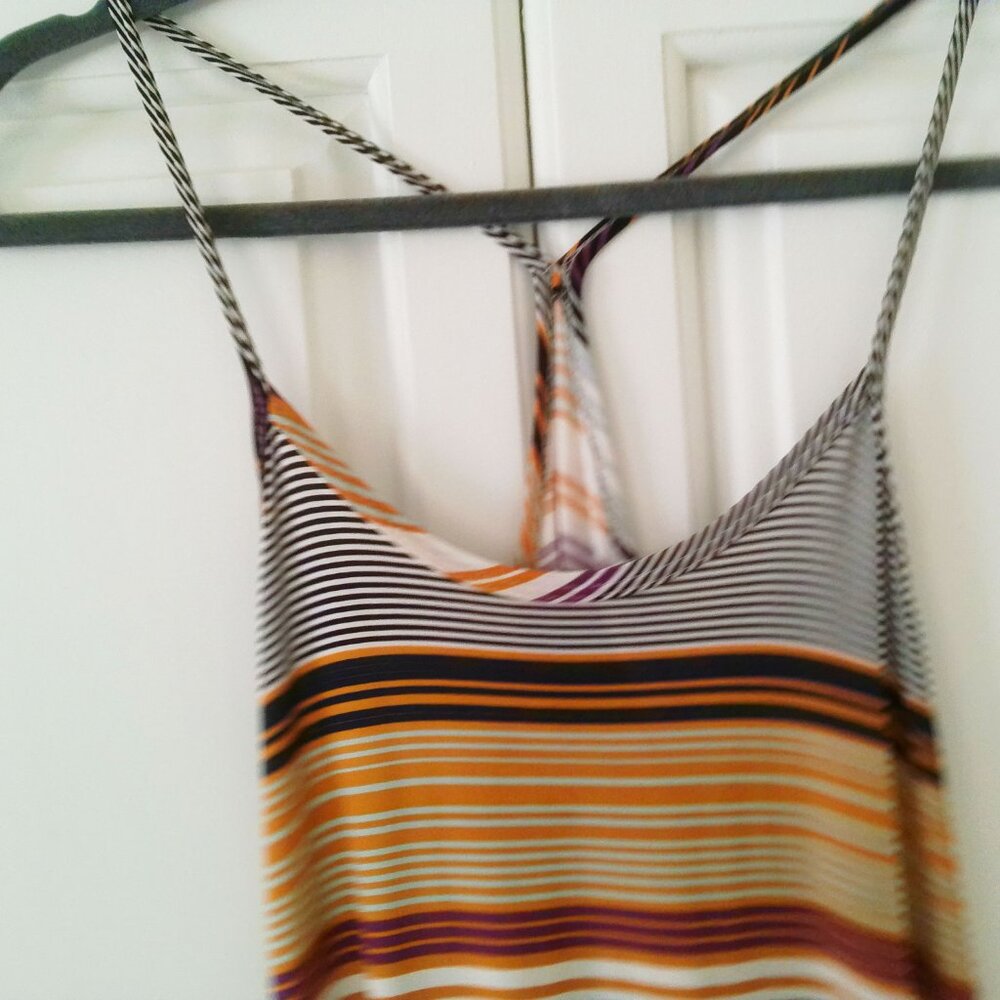 Coco & Main Striped Racerback High-Low Maxi Dress - Picture 3 of 7